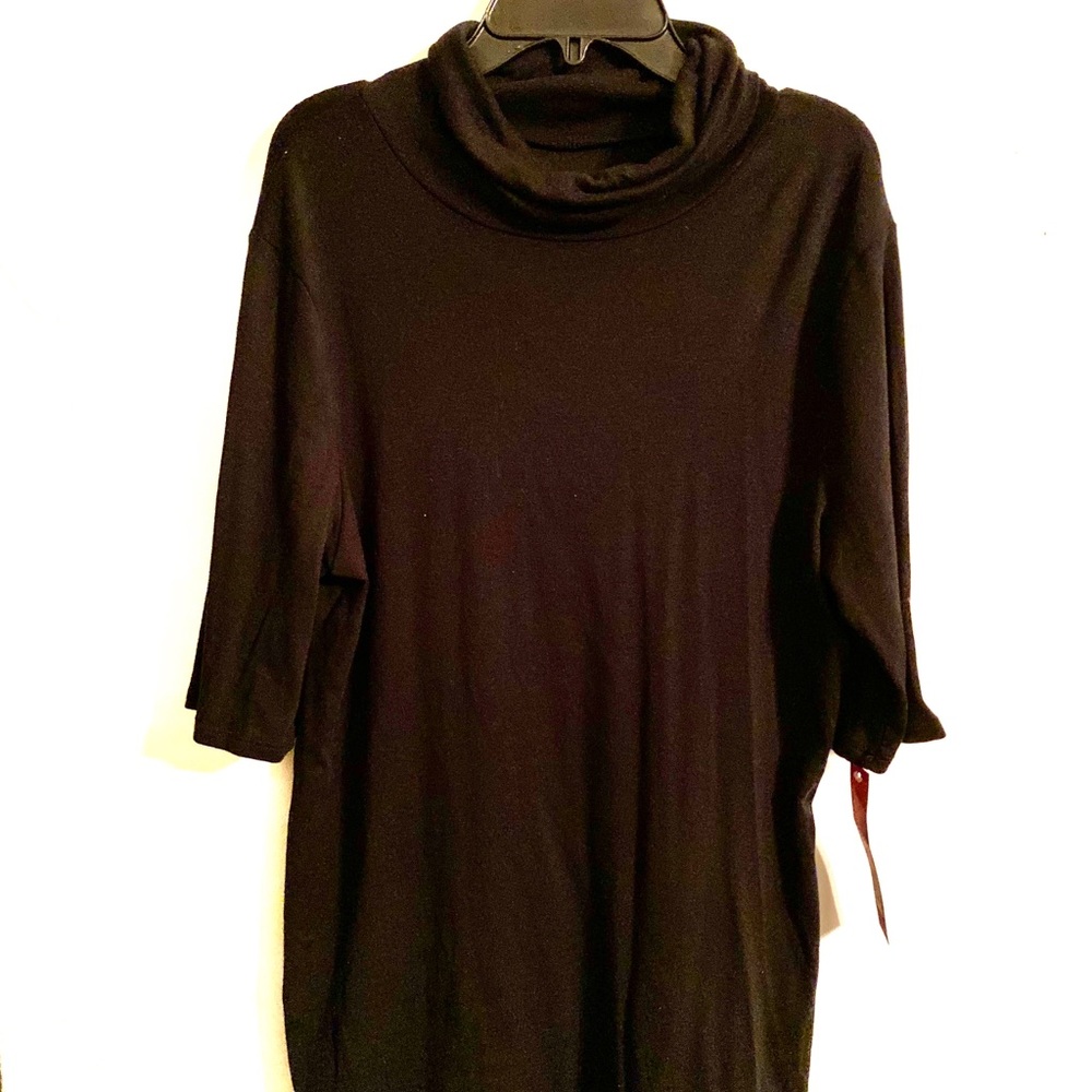 NWT Merona Black short sleeve turtle neck XXL